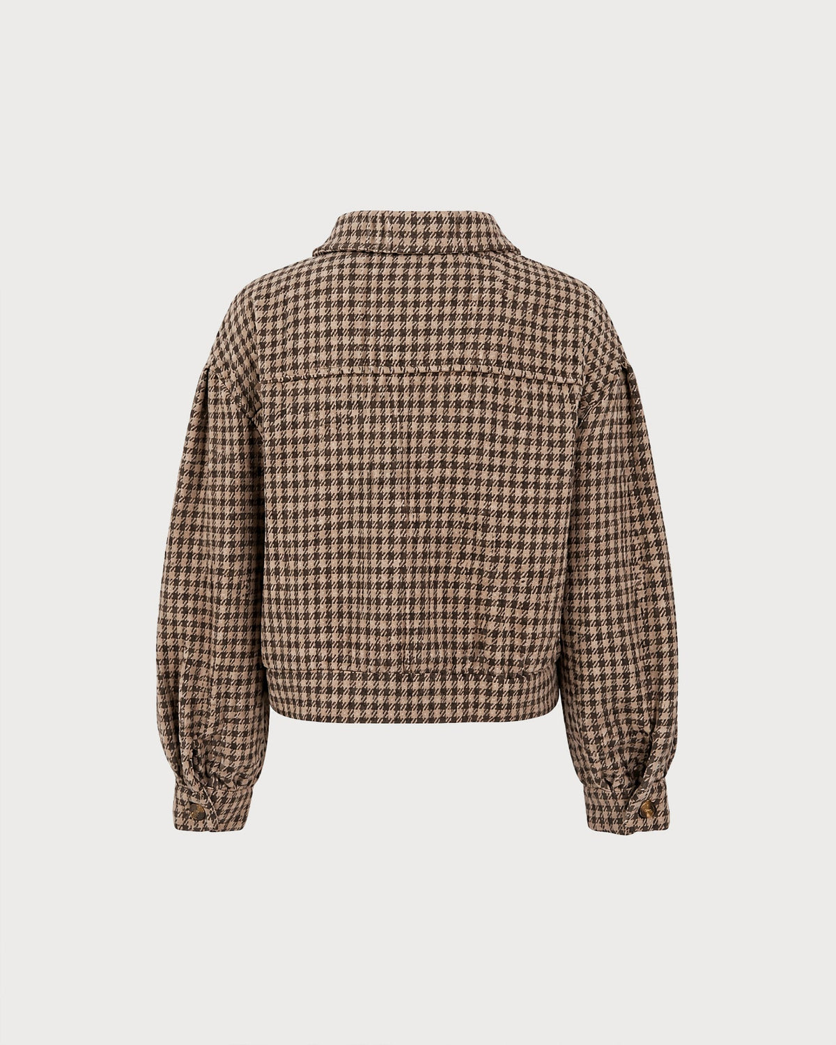 Brown Geometric Button Jacket