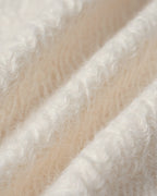 Off White Solid Zipper Pockets Jacket