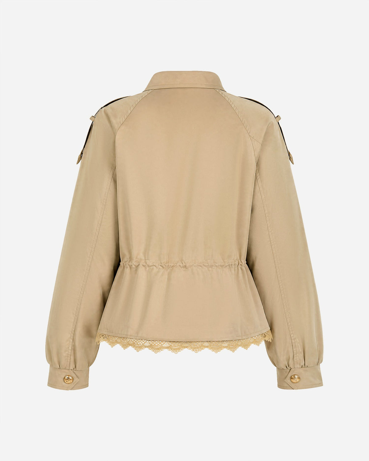 Khaki Splicing Zipper Button Jacket