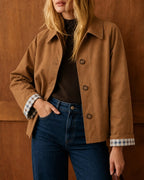 Brown Single Breasted Pockets Casual Jacket