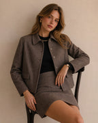 Brown Single Breasted Solid Jacket