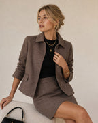 Brown Single Breasted Solid Jacket