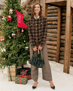Brown Plaid Single Breasted Jacket