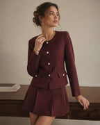 Wine Red Single Breasted Jacket