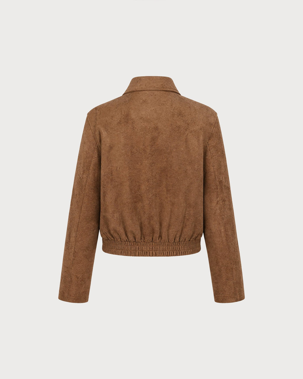 Brown Zipper Button Pockets Jacket