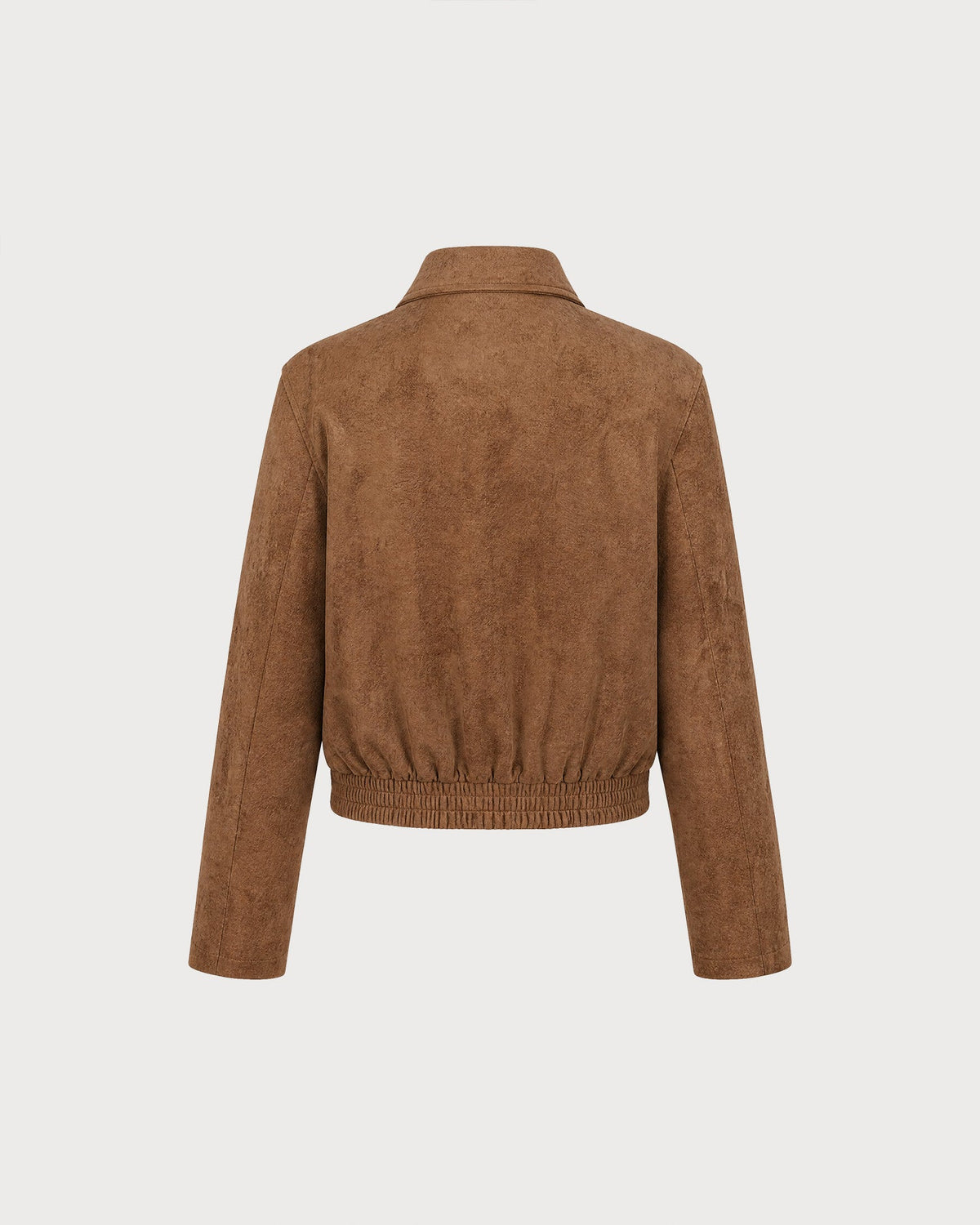 Brown Zipper Button Pockets Jacket