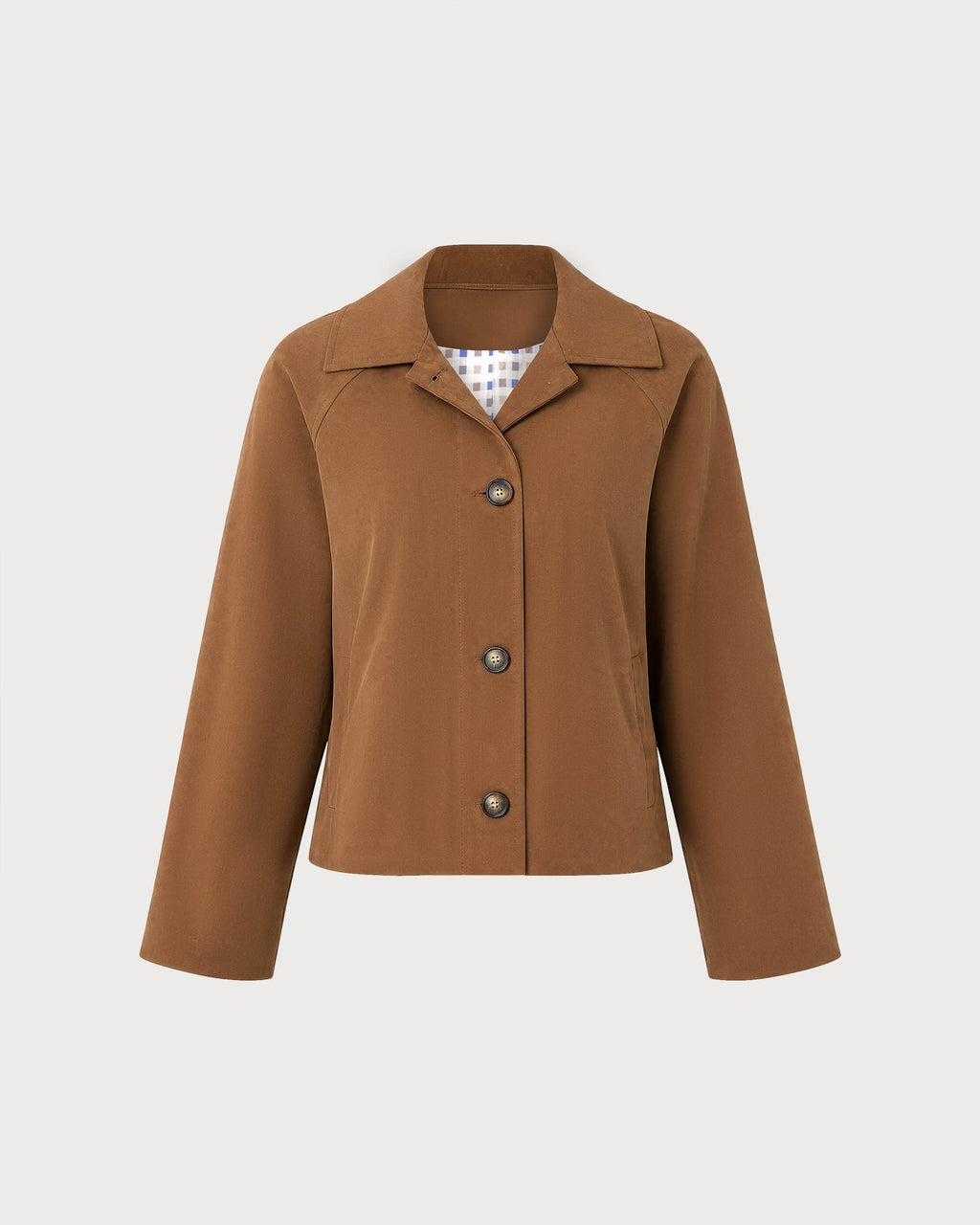 Brown Single Breasted Pockets Casual Jacket