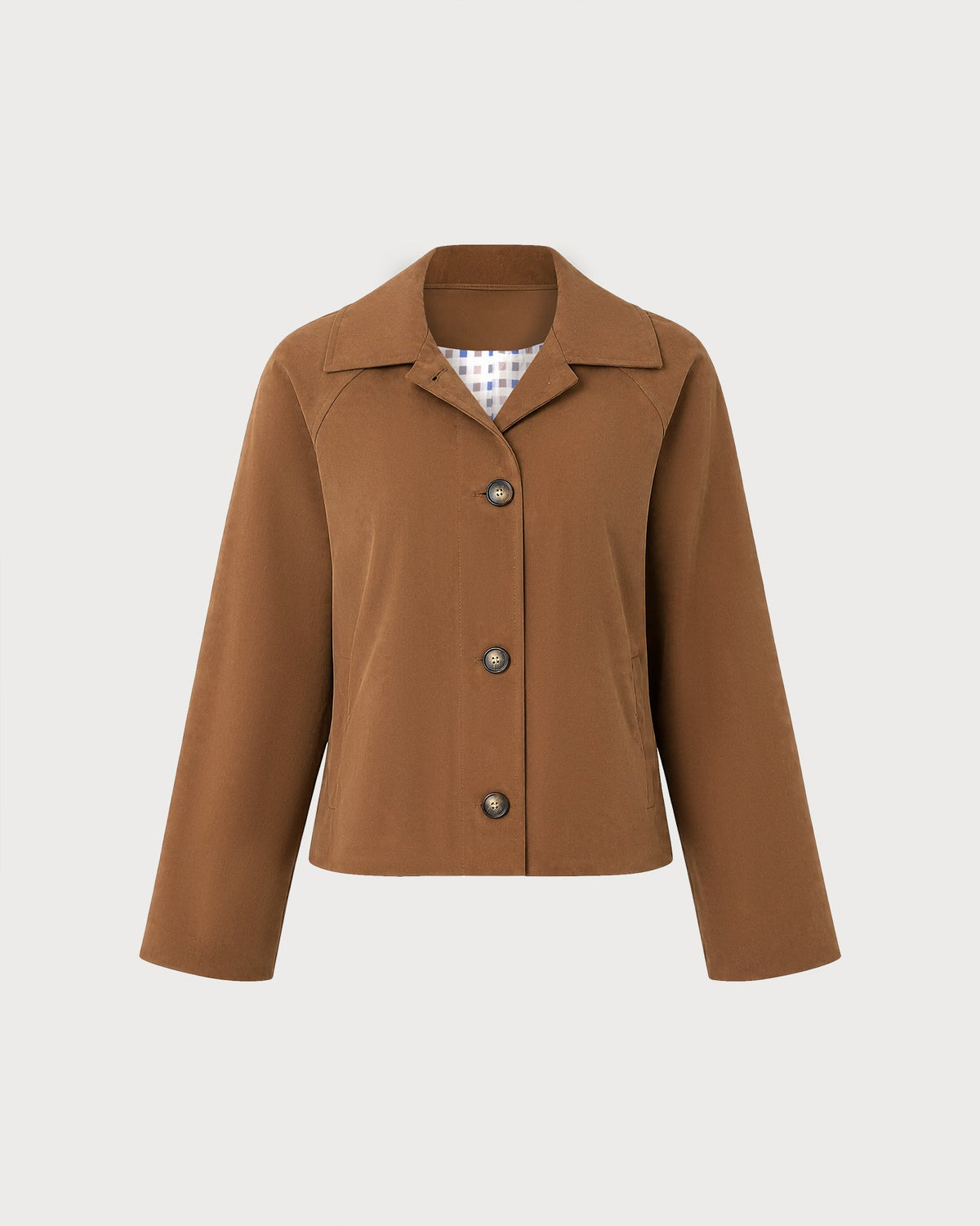 Brown Single Breasted Pockets Casual Jacket
