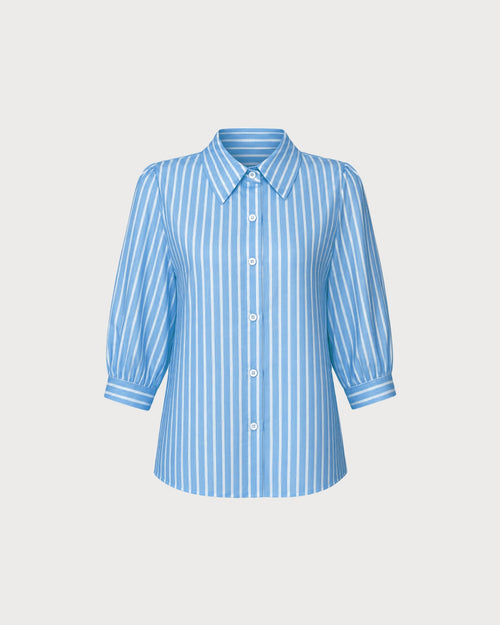 Blue Collar Striped Button Shirt