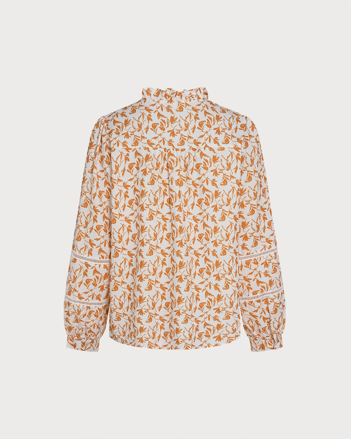 Apricot Ruffled Plant Button Shirt