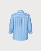 Blue Collar Striped Button Shirt