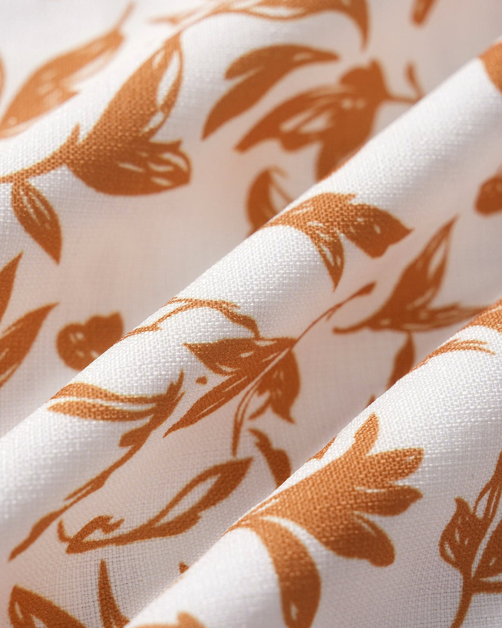 Apricot Ruffled Plant Button Shirt