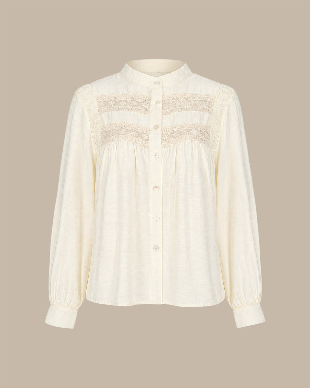 Apricot Long Sleeve See Through Shirt