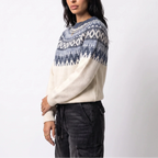 Women’s Fair Isle Knit Jumper - Nordic Pattern in Ivory