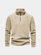 Mock-Neck Zip-Up Relaxed Cardigan