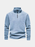 Mock-Neck Zip-Up Relaxed Cardigan