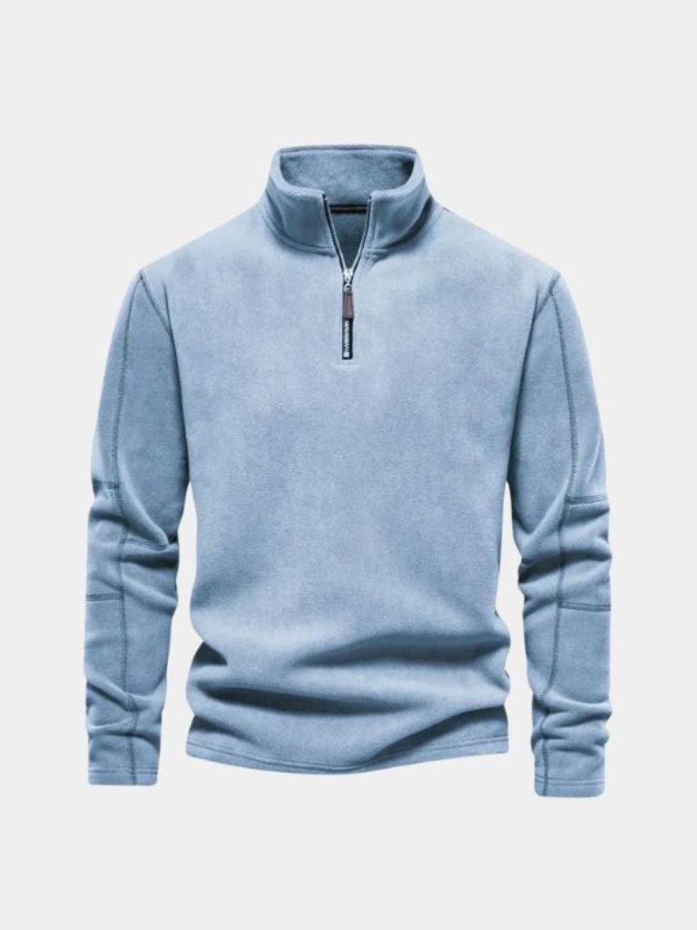 Mock-Neck Zip-Up Relaxed Cardigan