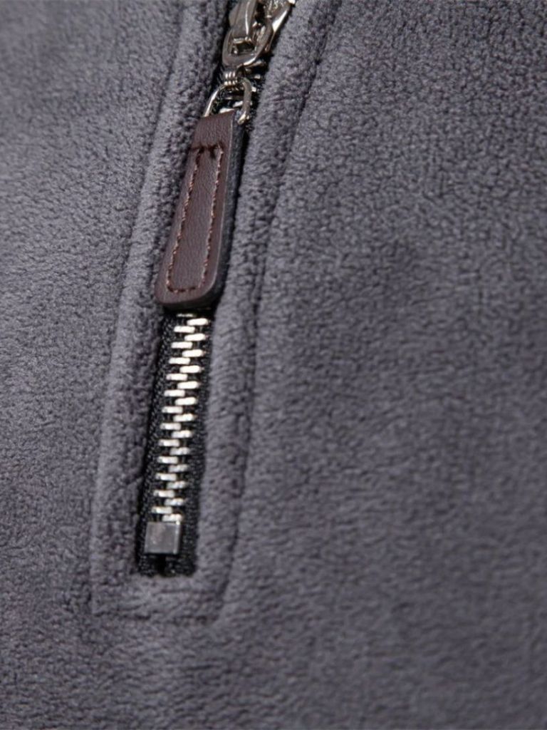 Mock-Neck Zip-Up Relaxed Cardigan