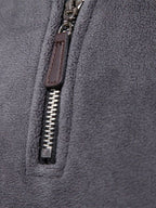 Mock-Neck Zip-Up Relaxed Cardigan