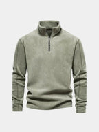 Mock-Neck Zip-Up Relaxed Cardigan